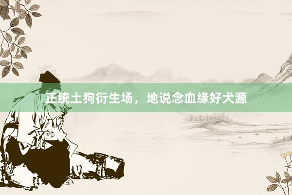 正统土狗衍生场，地说念血缘好犬源